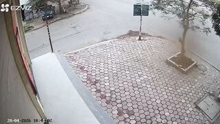 Motorcyclist Pulled Under Truck and Crushed Against the Curb in Brutal Accident