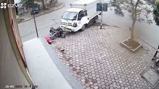 Motorcyclist Pulled Under Truck and Crushed Against the Curb in Brutal Accident