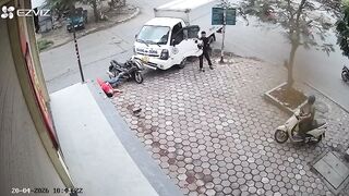 Motorcyclist Pulled Under Truck and Crushed Against the Curb in Brutal Accident