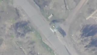 Elimination of the Ukrainian wheeled self-propelled howitzer