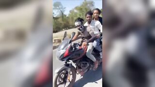 Three Dudes Without Helmets Filmed Crashing Into The Truck {Extended}
