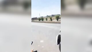 Three Dudes Without Helmets Filmed Crashing Into The Truck {Extended}