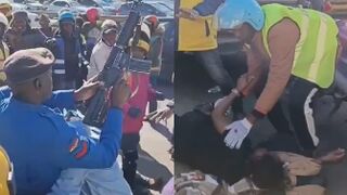 Bus Driver Stopped And Beaten By Mob After Running Over A Couple On Motorcycle