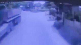 Moped Rider Gets Ripped In Halves