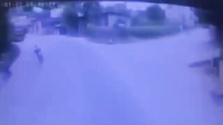 Moped Rider Gets Ripped In Halves