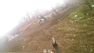 Ukrainain soldier destroys two Russian invaders who were approaching on motorcycles