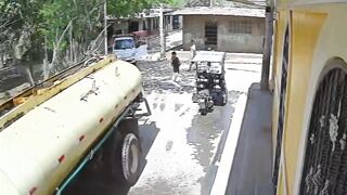 25-Year-Old Man is Fatally Crushed by a Heavy Tanker Truck (CCTV & Aftermath)