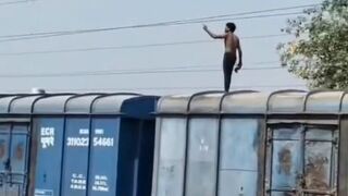 Man Dies Instantly After Touching High-Voltage Cable While Running Above Train Wagons