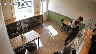 UK: Man walks into a shop and stabs the person sat down
