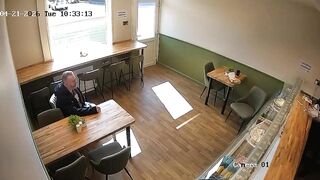 UK: Man walks into a shop and stabs the person sat down