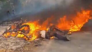 Motoryclist Roasts After In Fiery Road Accident
