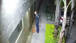 Woman entering her home is quickly sexually assaulted by scumbag