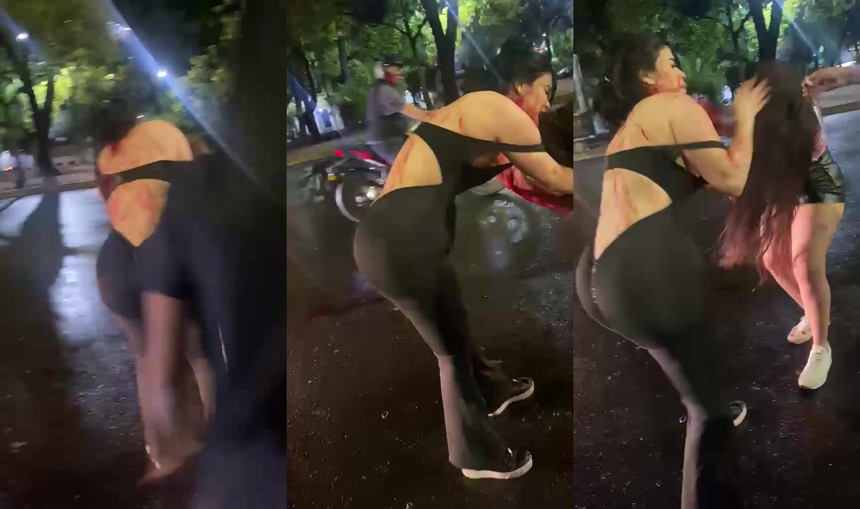 BIg butt Latina stabs another