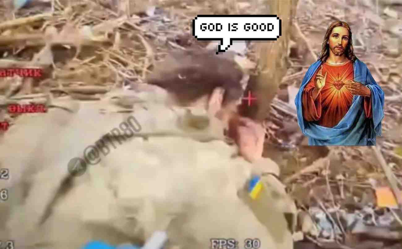 Pray to God didn't save the Ukrainian.