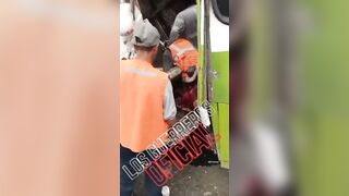 The man was split in two. Horrible, horrible accident.
