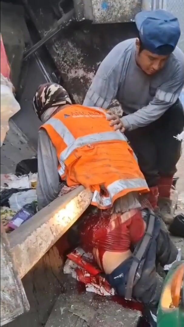The man was split in two. Horrible, horrible accident.