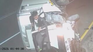 Two Dudes Flip And Crash A Company Truck