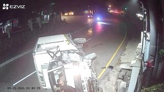 Two Dudes Flip And Crash A Company Truck
