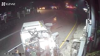 Two Dudes Flip And Crash A Company Truck