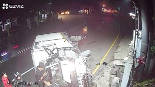 Two Dudes Flip And Crash A Company Truck
