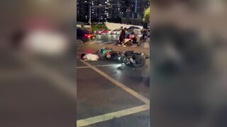 Rider Suffers A Seizure After Fender Bender In China