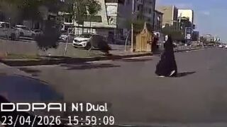 Woman Flung High into the Air After Being Struck by Speeding Car in Iraq