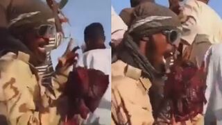 SICK: Sudanese Soldier Plays With Guts Of RSF Fighter