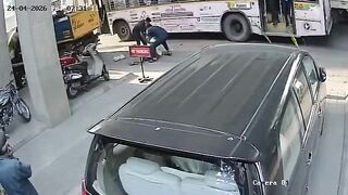 Sanitation Worker Falls Off A Garbage Truck , Seriously Injured