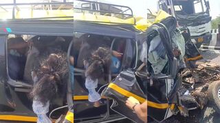 Several killed when mercedes van collides with cement truck