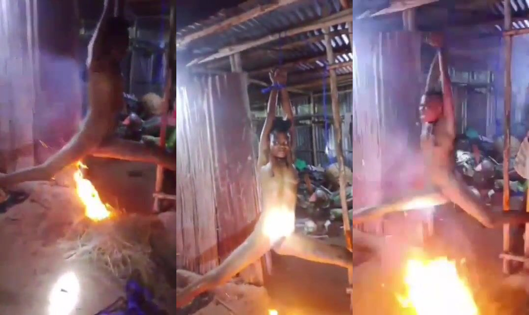 Horrifying Video Shows Naked Woman Tied Over Fire in Benin Sparks An Outrage