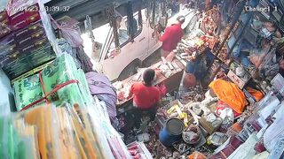 Microbus Crashes Into Shop in Machapokhari, Injuring Five Including Customers
