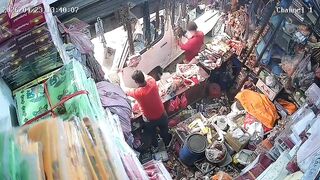 Microbus Crashes Into Shop in Machapokhari, Injuring Five Including Customers
