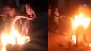 Mob in Kinshasa's Tshangu District Burns Alleged Kuluna Gang Member Alive with Gasoli