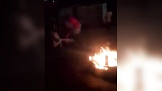 Mob in Kinshasa's Tshangu District Burns Alleged Kuluna Gang Member Alive with Gasoli