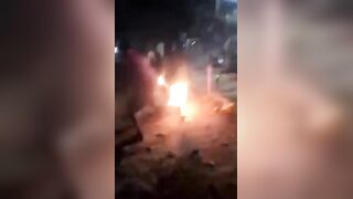 Mob in Kinshasa's Tshangu District Burns Alleged Kuluna Gang Member Alive with Gasoli