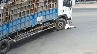 Elderly Man Doesn't Stand a Chance: Truck Crushes Scooter at Intersection