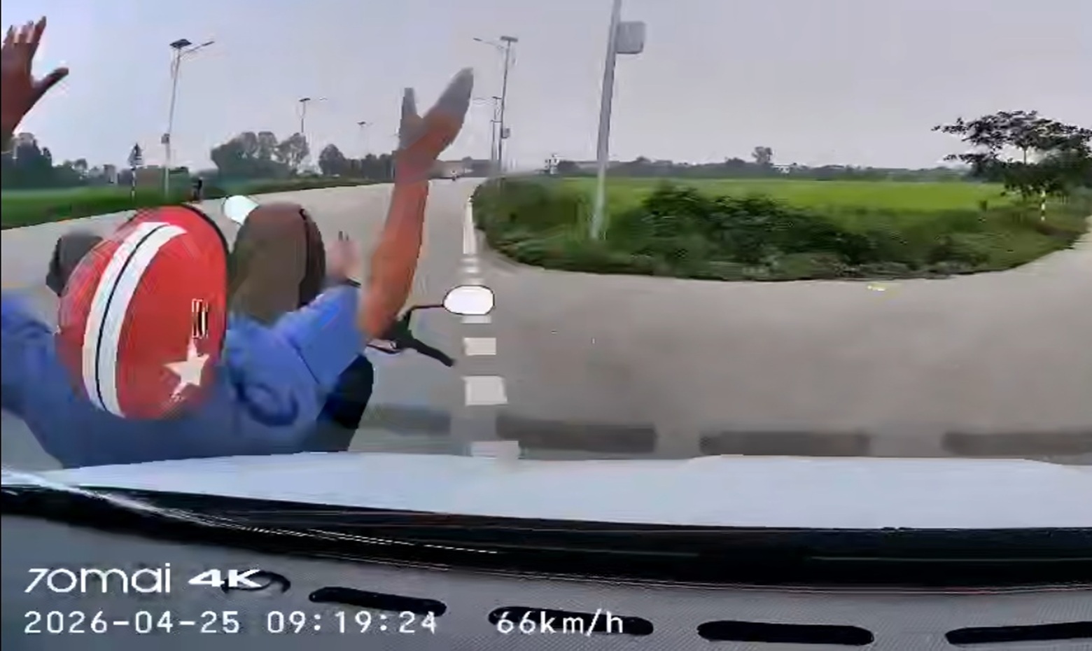 Dashcam Captures Elderly Man on Scooter Brutally Hit and Launched Meters Away