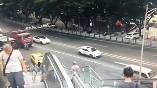 Chinese people crushed by a truck