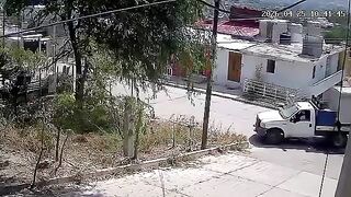 Truck flips trying to drive up a steep road
