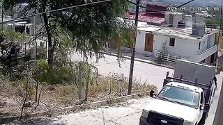 Truck flips trying to drive up a steep road