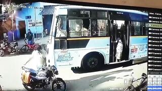 Elderly woman dies after falling from bus in India