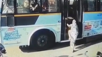 Elderly woman dies after falling from bus in India