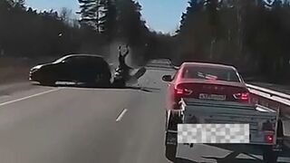 Serious car-motorcycle accident