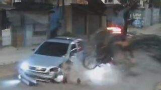 Spectacular Motorcycle Crash In Brazil Leaves One Dead