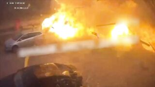 Ukrainian gas station catches Russian missile.