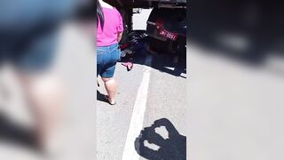 Biker1s Life Ended Under The Truck Wheels