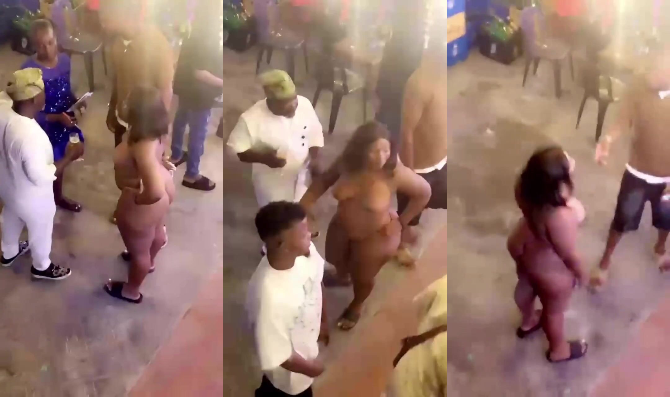 Thick bitch shows up to the party naked