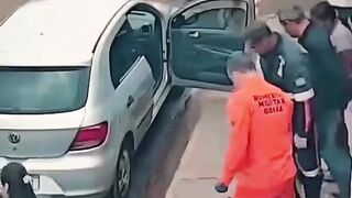 Classic "Motorcyclist vs Car"