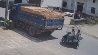 Two Women Riding Moped Crash Into The Park Truck, One Dies