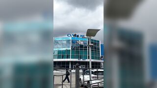 Half-naked man on the sign of Kazan Aviation University
